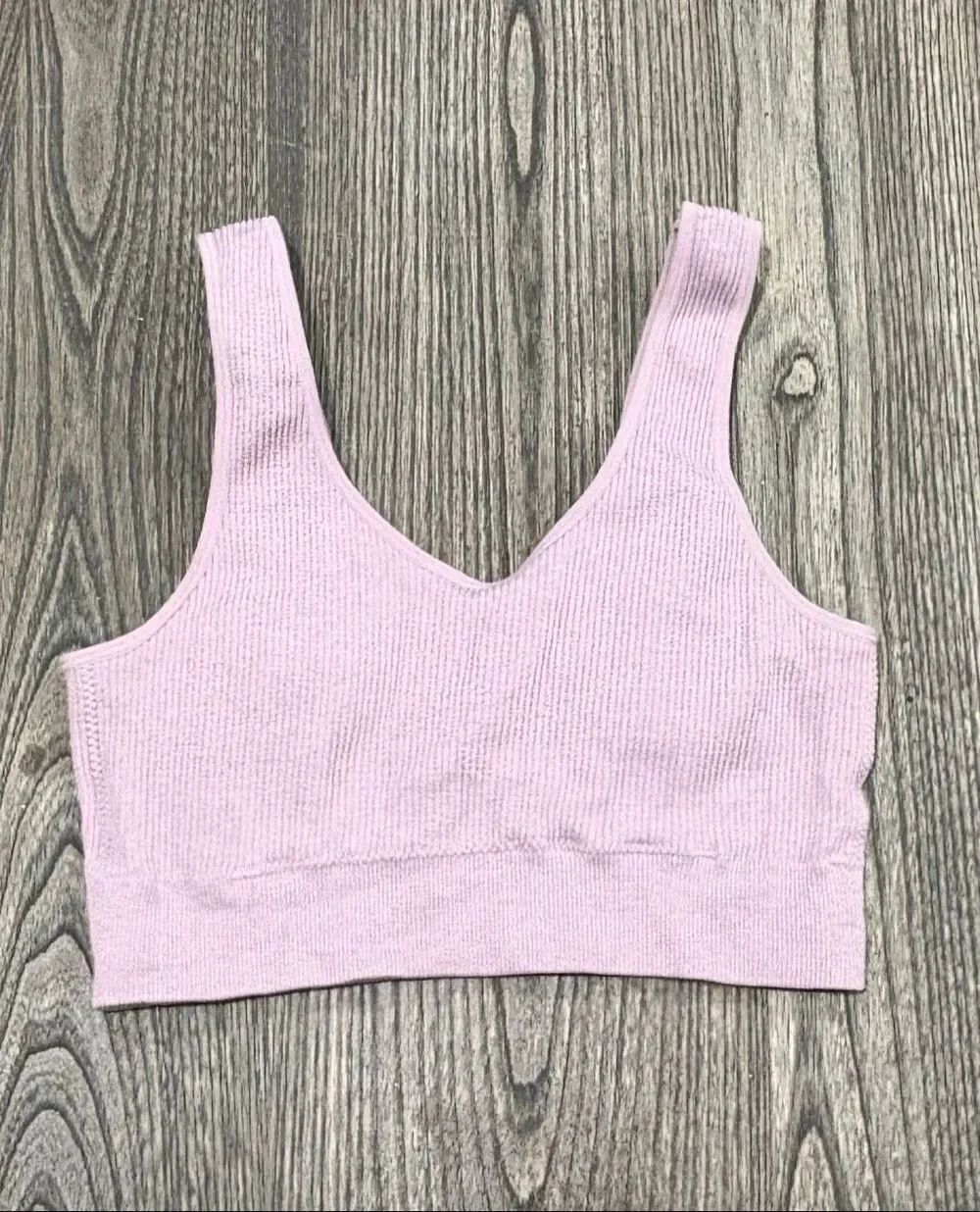 Aerie Women's Ribbed Scoop Neck Stretch Seamless Cropped Tank Lilac Small